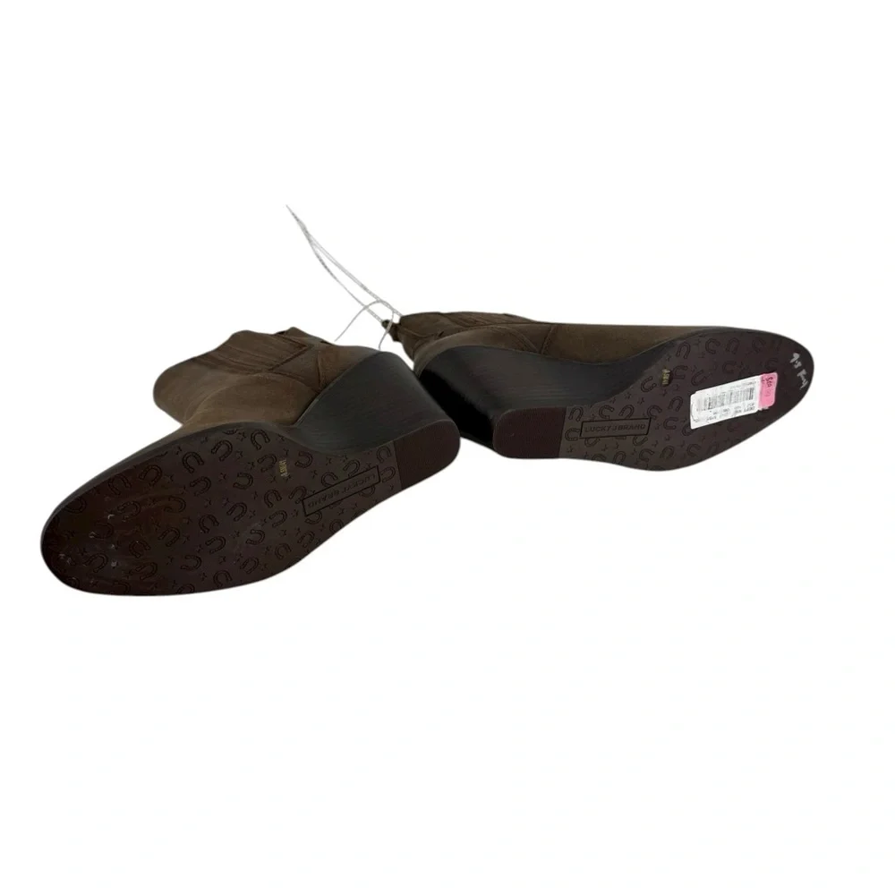Lucky Brand Wilano Brown Distressed Suede Slip On Wedge NWOB Size 10